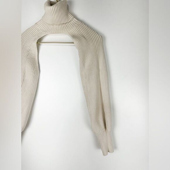 ZARA bloggers fav ECRU KNIT ARM WARMER SWEATER SIZE Medium - Picture 7 of 10